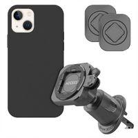 Accezz EasyLock Support de téléphone de voiture - Avec coque Apple iPhone 14 - Grille de ventilation - Rotation à 360 degrés - Noir