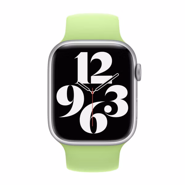 Apple Bracelet Boucle unique en Silicone Apple Watch | 44/45/46/49 mm - Taille 3 - Sprout Green