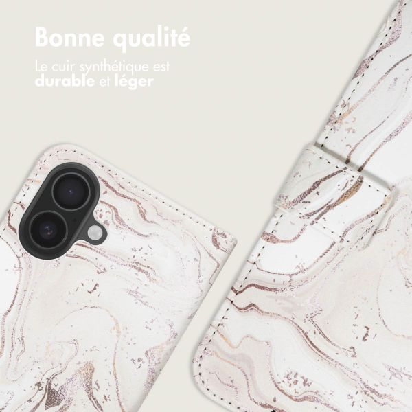 imoshion Étui de télephone portefeuille Design Apple iPhone 17 - Sandy Marble