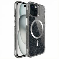 imoshion Coque arrière transparente Pailletée avec MagSafe Apple iPhone 15 - Argent