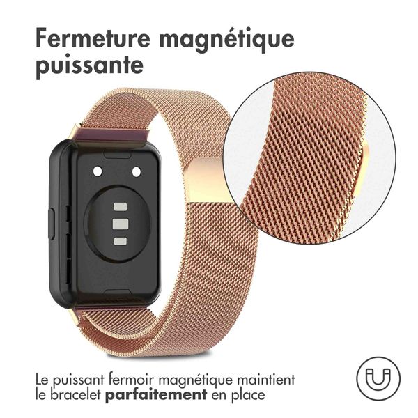 imoshion Bracelet magnétique milanais Huawei Watch Fit 2 - Rose Dorée