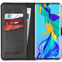 Selencia Étui portefeuille en cuir véritable Huawei P30 Pro - Noir