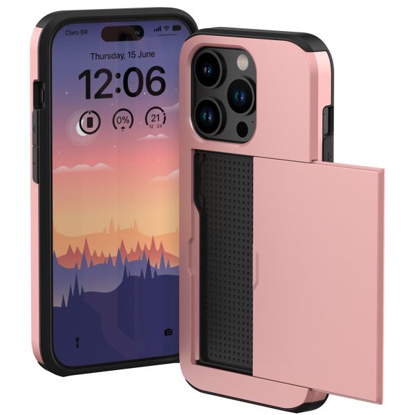 imoshion Coque arrière avec porte-cartes iPhone 15 Pro - Rose Dorée