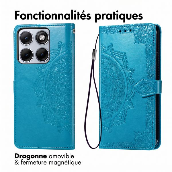 imoshion Etui de télephone Mandala Motorola Edge 70 Fusion - Turquoise