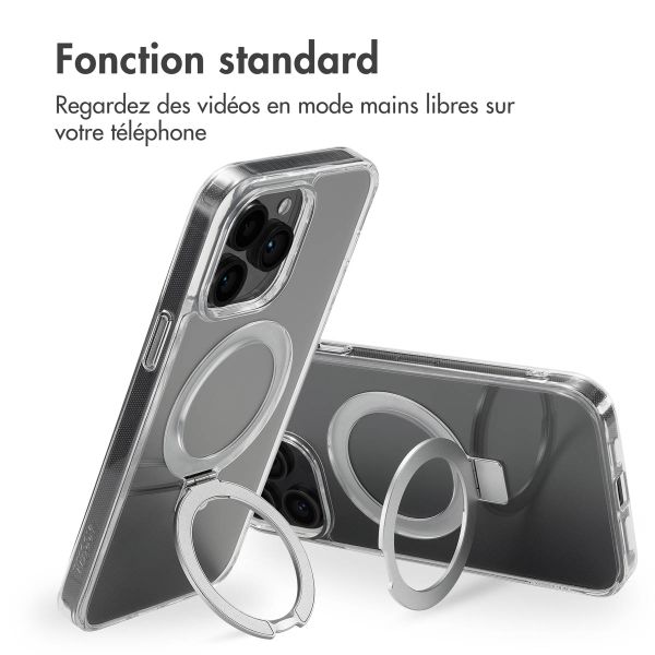 Accezz Coque Ring Stand avec MagSafe iPhone 14 Pro Max - Transparent