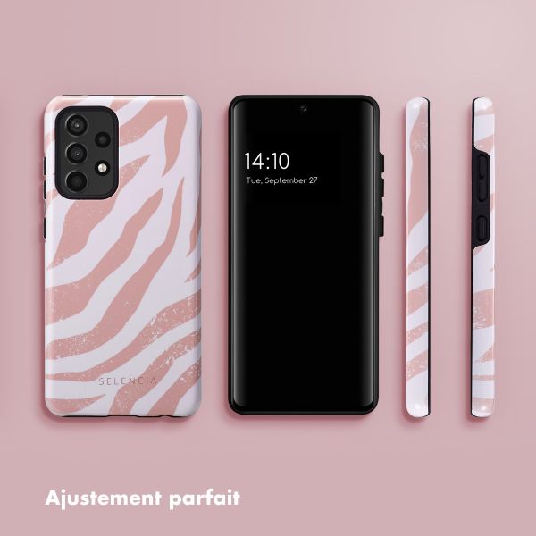 Selencia Coque arrière Vivid Tough Samsung Galaxy A52(s) (5G/4G) - Colorful Zebra Old Pink