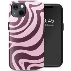 Selencia Coque arrière Vivid avec MagSafe iPhone 13 - Wavy Swirl Pink Plum