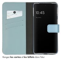 Selencia Étui de téléphone portefeuille en cuir véritable Google Pixel 7 Pro - Air Blue