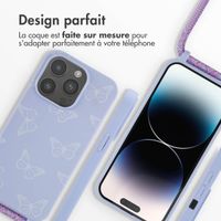 imoshion Coque design en silicone avec cordon Apple iPhone 14 Pro - Butterfly