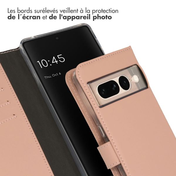 Selencia Étui de téléphone portefeuille en cuir véritable Google Pixel 7 Pro - Dusty Pink