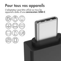 imoshion 2x Adaptateur USB-C (mâle) vers USB-A 3.1 (femelle) - OTG - Noir