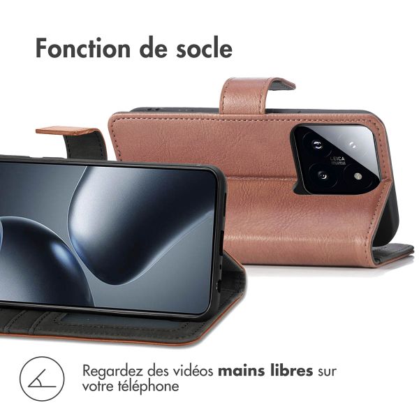 imoshion Étui de télephone portefeuille Xiaomi 14T Pro - Marron