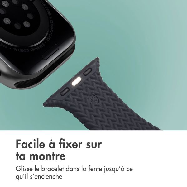 imoshion Bracelet tressé en silicone Apple Watch Series 1 t/m 11 / SE / Ultra (44/45/46/49 mm) - Noir
