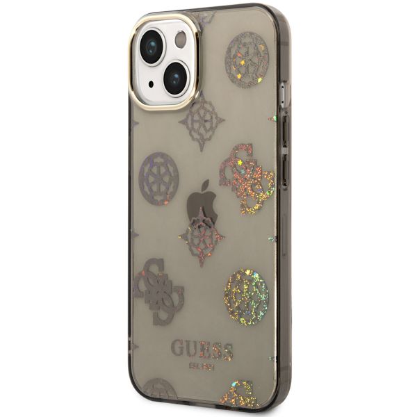 Guess Coque Peony Glitter iPhone 14 - Noir