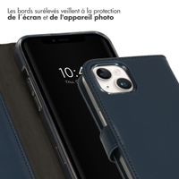 Selencia Étui portefeuille en cuir véritable Apple iPhone 15 - Bleu