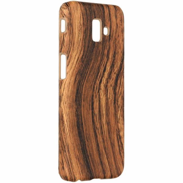 Coque design en bois Samsung Galaxy J6 Plus - Brun foncé