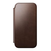 Nomad Étui de style livre folio moderne en cuir Horween avec MagSafe Apple iPhone 17 Pro Max - Rustic Brown