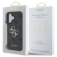 Guess Coque 4G Metal Logo Backcover Apple iPhone 16 - Noir