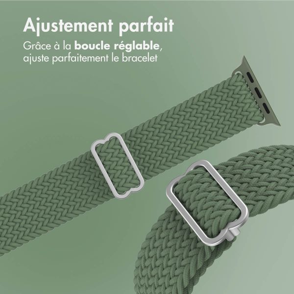 imoshion Bracelet tissé en nylon Apple Watch Series 1 á 11 / SE / Ultra (44/45/46/49 mm) - Vert foncé