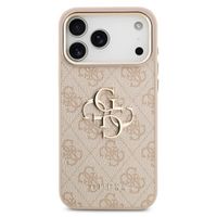 Guess Coque 4G Metal Logo Backcover Apple iPhone 17 Pro Max - Gold Edge - Pink