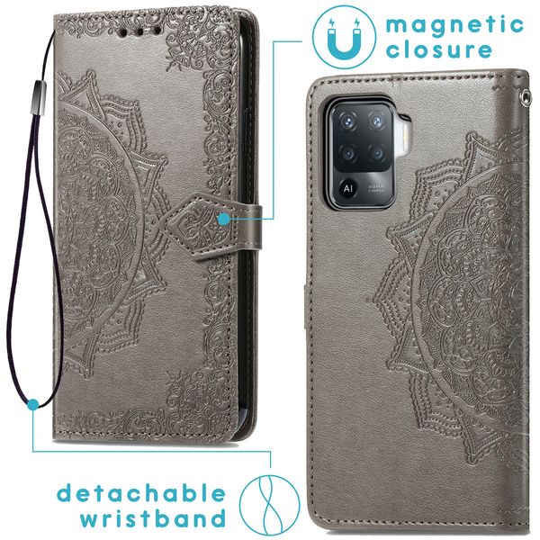 imoshion Etui de téléphone Mandala Oppo A94 (5G) - Gris