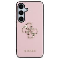 Guess Coque 4G Metal Logo Saffiano Samsung Galaxy S25 - Rose