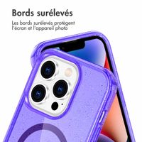 imoshion Coque Pailletée avec MagSafe Apple iPhone 13 Pro - Paillettes Violet