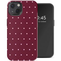 Selencia Coque arrière Vivid Apple iPhone 13 - Happy Dots Burgundy