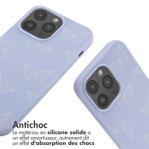 imoshion Coque design en silicone avec cordon Apple iPhone 14 Pro Max - Butterfly