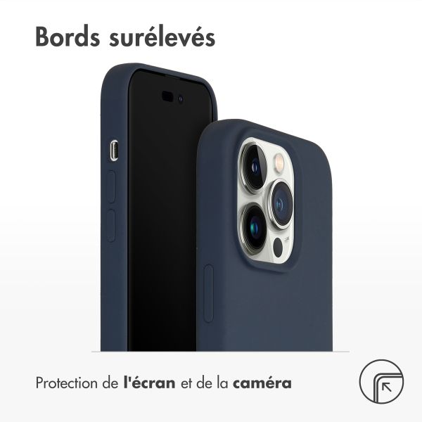 Accezz Coque Liquid Silicone avec MagSafe iPhone 14 Pro - Bleu foncé