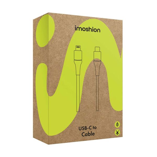 imoshion ﻿Câble Lightning vers USB-C - Non MFi - Textile tressé - 3 mètre - Blanc