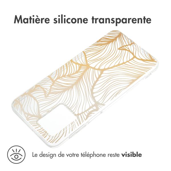 imoshion Coque Design Motorola Moto G54 - Golden Leaves Transparent