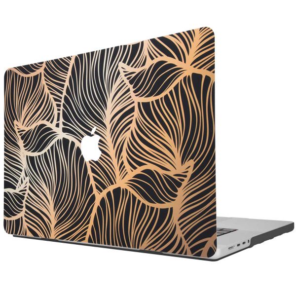 imoshion Coque Design Laptop pour MacBook Pro 16 pouces (2021) / Pro 16 pouces (2023) M3 chip - A2485 / A2780 / A2991 / A3186 / A3403 - Golden Leaves