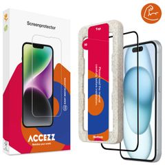 Accezz Protecteur d'écran intégral triple résistance avec applicateur Apple iPhone 14 Pro Max / 15 Plus / 16 Plus - Transparent