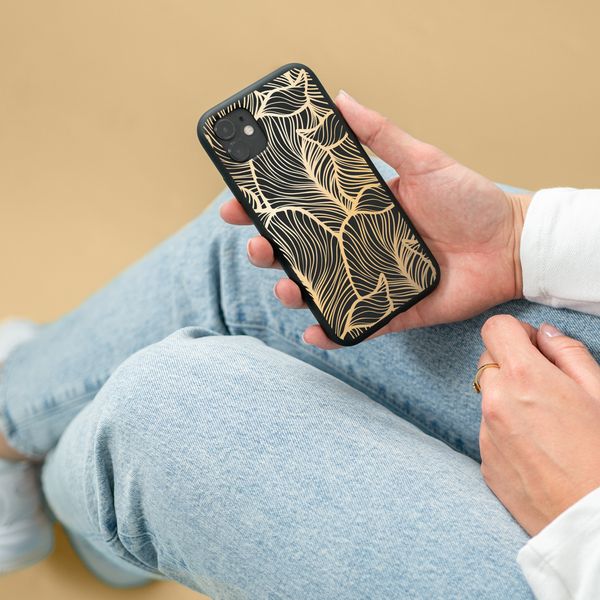 imoshion Coque Design Apple iPhone 13 Pro Max - Feuilles / Noir