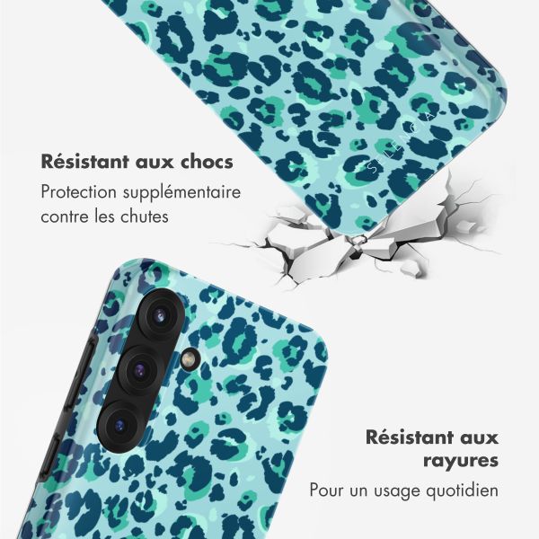 Selencia Coque arrière Vivid Tough Samsung Galaxy S25 - Wild Spots Light Blue