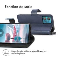 imoshion Étui de téléphone portefeuille Luxe Motorola Edge 40 Neo - Bleu foncé