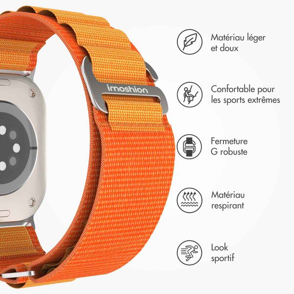 imoshion Bracelet en nylon Alpine Apple Watch Series 1 á 9 / SE (38/40/41 mm) | Series 10 (42 mm) - Orange