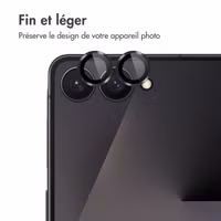 imoshion Protection Caméra en verre trempé 2 Pack Samsung Galaxy Z Flip 7 - Noir