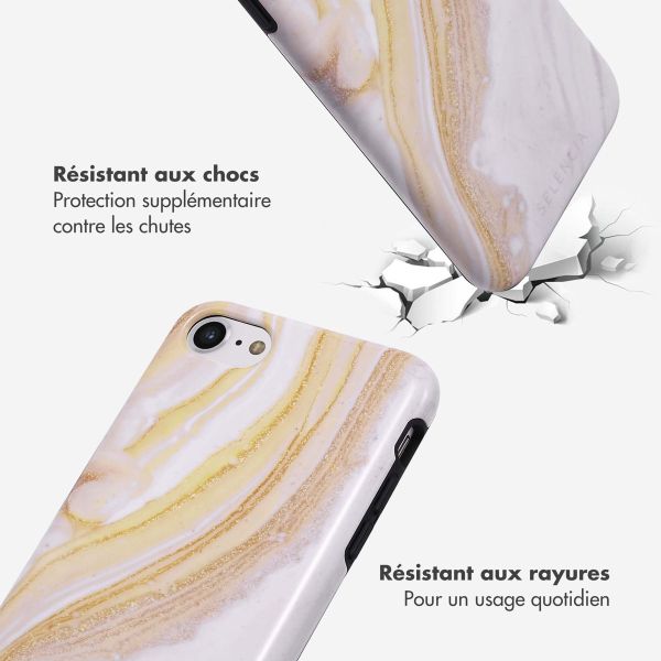 Selencia Coque arrière Vivid Apple iPhone SE (2022 / 2020) / 8 / 7 / 6(s) - Chic Marble Gold