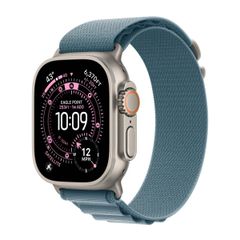 Apple Bracelet Alpine Loop Apple Watch Series 1 - 11 / SE / Ultra (44/45/46/49 mm) - Taille L - Light Blue / Natural Titanium
