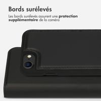 Accezz Étui de téléphone portefeuille en cuir de qualité supérieure 2 en 1 iPhone SE (2022 / 2020) / 8 / 7 / 6(s) - Noir