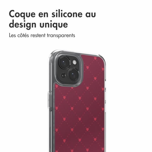 imoshion Coque Design Apple iPhone 15 - Crush Check Coral Dust