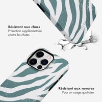 Selencia Coque arrière Vivid Apple iPhone 14 Pro - Colorful Zebra Pine Blue