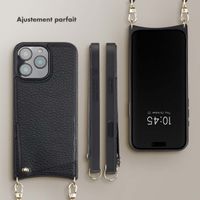 Selencia Coque arrière avec cordon et porte-cartes Nova iPhone 16 Pro Max - Noir