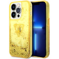 Guess Coque Liquid Glitter iPhone 14 Pro Max - Jaune