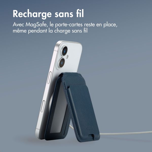 Accezz Portefeuille en cuir avec support - Compatible avec MagSafe et Qi2 - Nightfall Blue