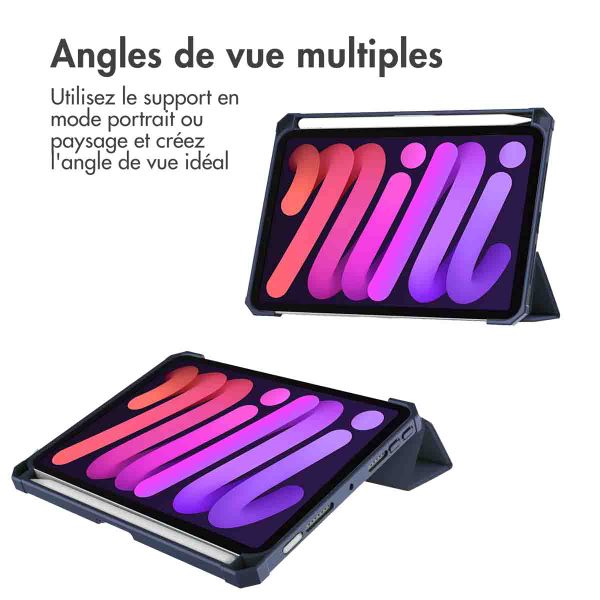 imoshion Coque tablette rigide Trifold Apple iPad Mini 7 (2024) / iPad Mini 6 (2021) - Bleu foncé