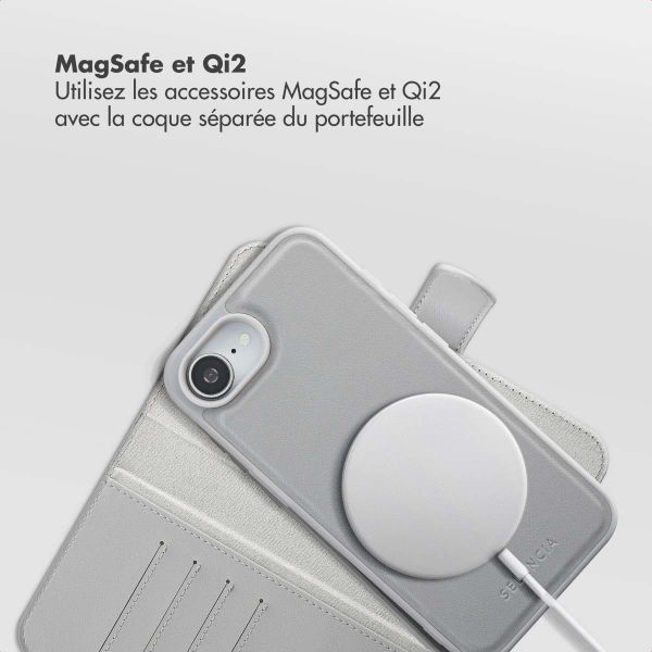 Selencia Étui portefeuille amovible Olyn avec MagSafe Apple iPhone 16e - Gris