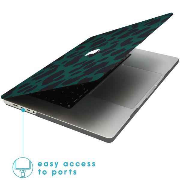 imoshion Coque Design Laptop pour MacBook Pro 16 pouces (2021) / Pro 16 pouces (2023) M3 chip - A2485 / A2780 / A2991 / A3186 / A3403 - Green Leopard